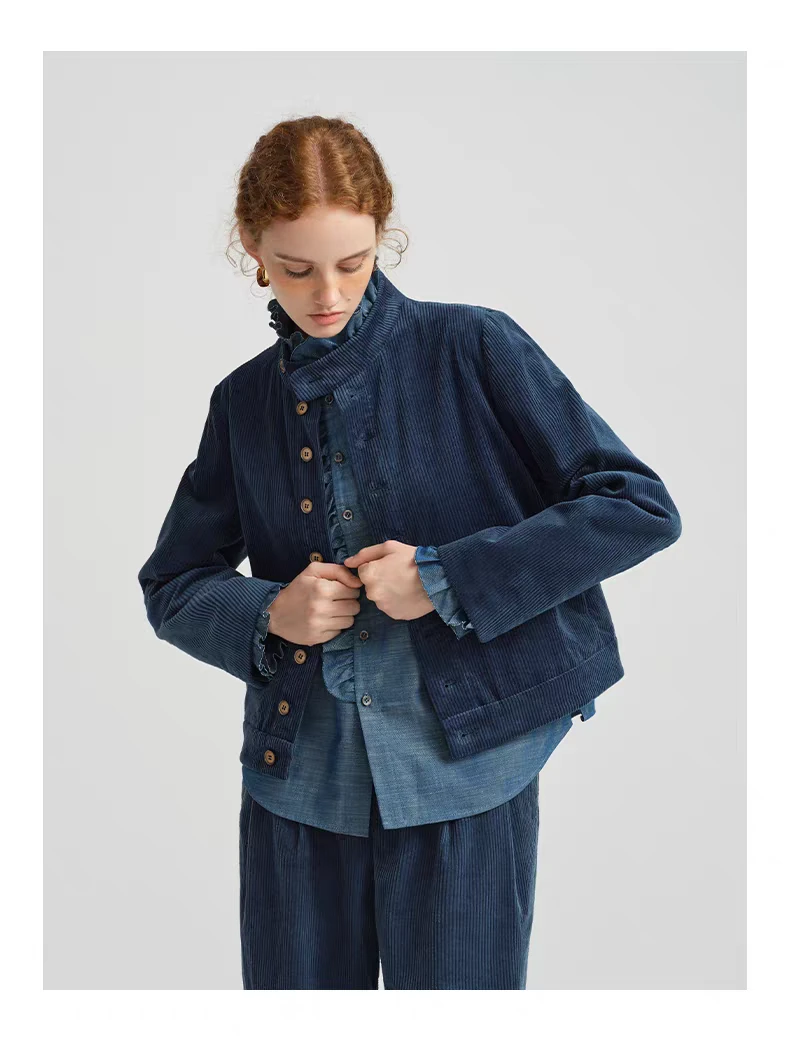 复古高智感老钱风灯芯绒工装外套