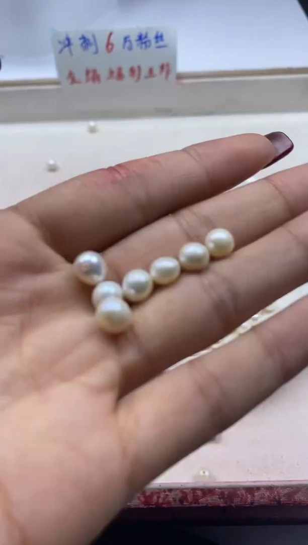 【闪购商品】淡水珍珠颈饰未镶嵌w289近 圆珍 珠6.5mm*10颗