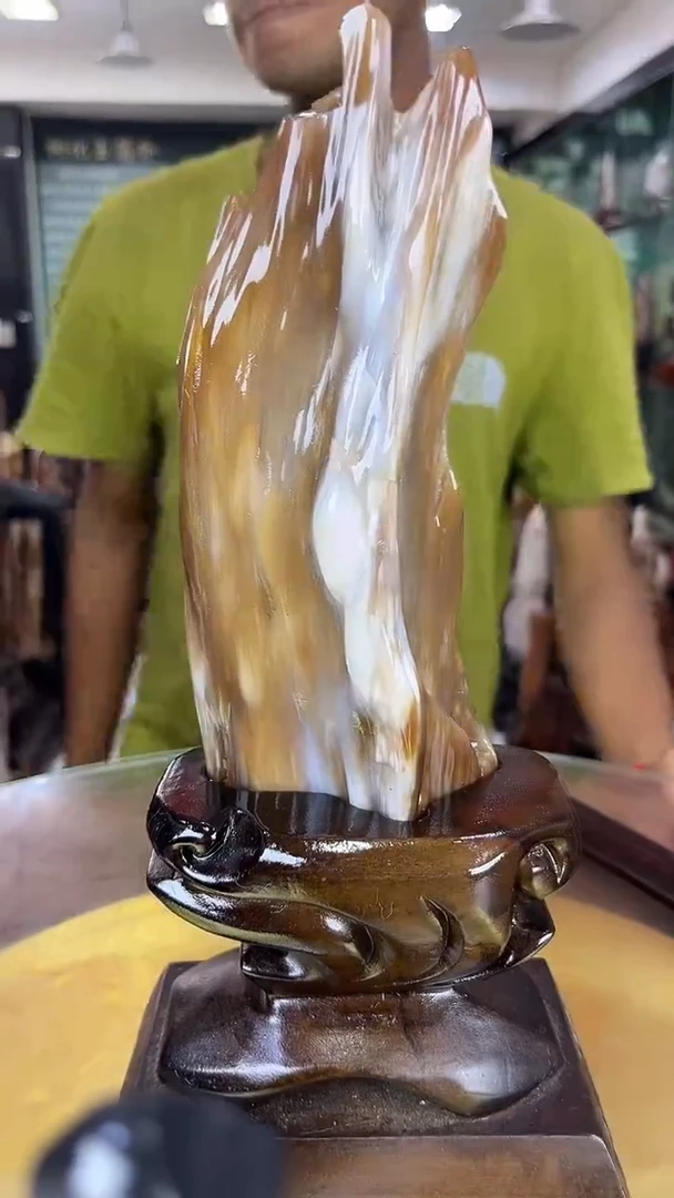 未镶嵌珠宝奇石硅化玉缅甸天然树化玉摆件