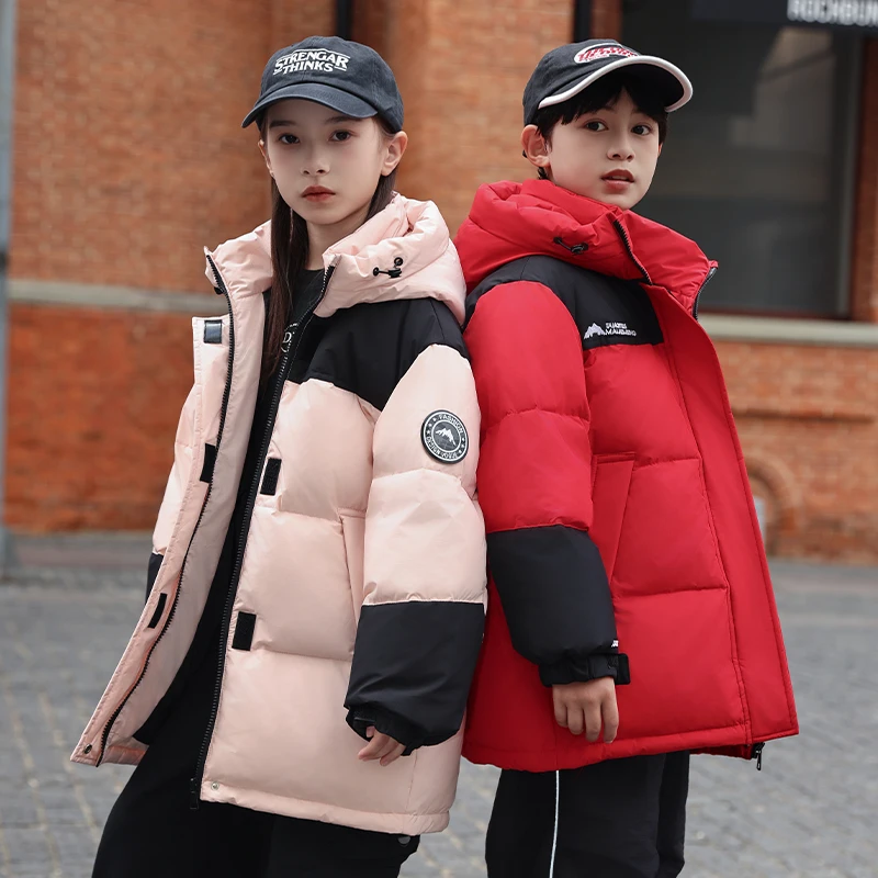 儿童羽绒服男童中长款2024新款洋气中大童女童羽绒服冬装外套