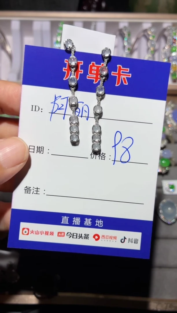 银S925镶嵌翡翠耳饰～*丽阿丽