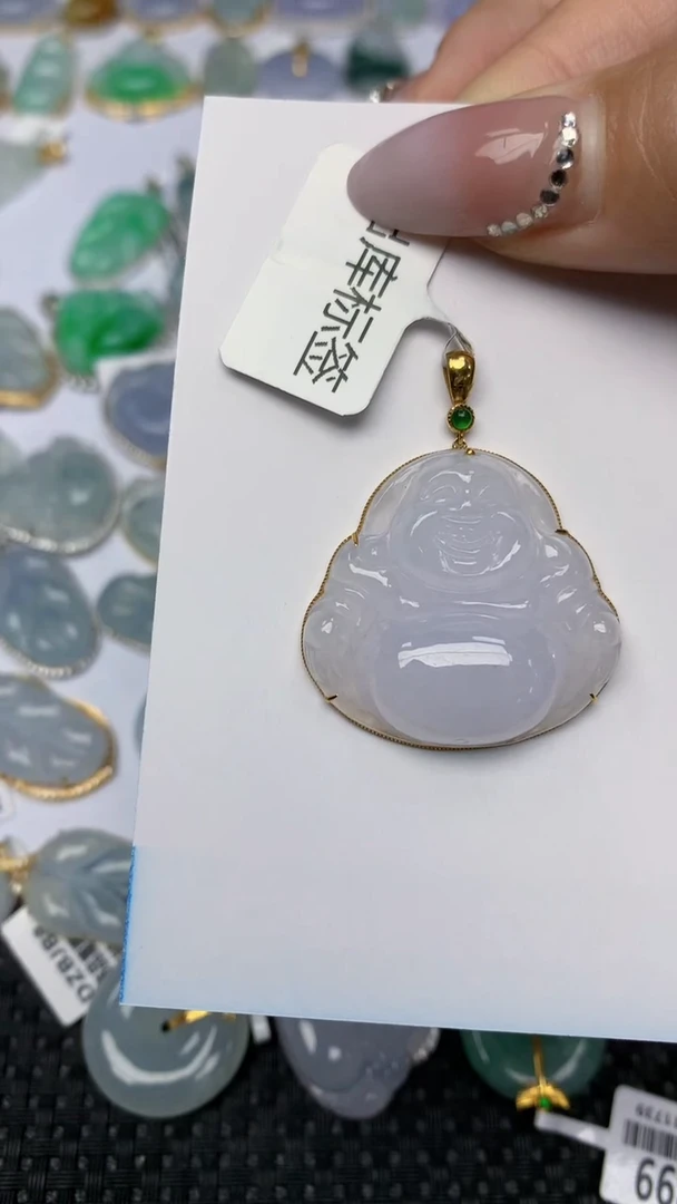 【闪购商品】翡翠颈饰18K金镶嵌天然翡翠A货 78