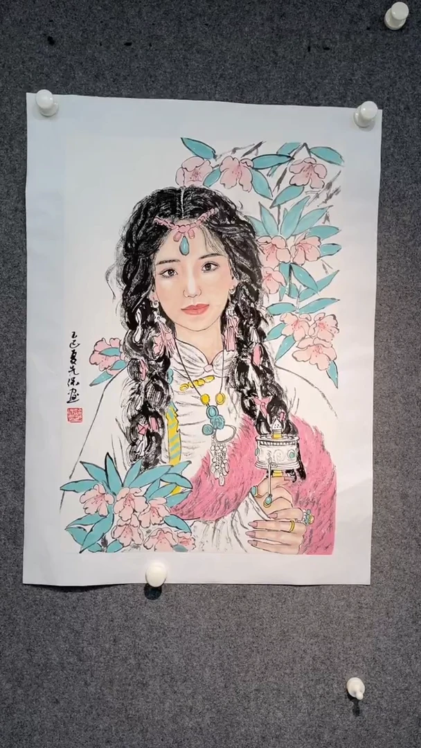 国画梁先保老师开三