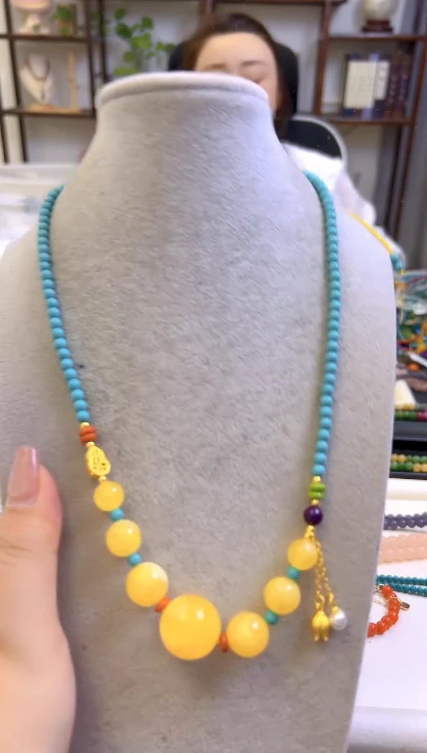 未镶嵌颈饰蜜蜡DIY款X665