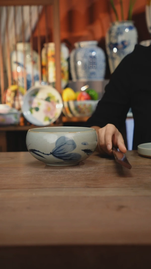 瓷片【简家甄选】景德镇设计师釉下手绘陶瓷餐具