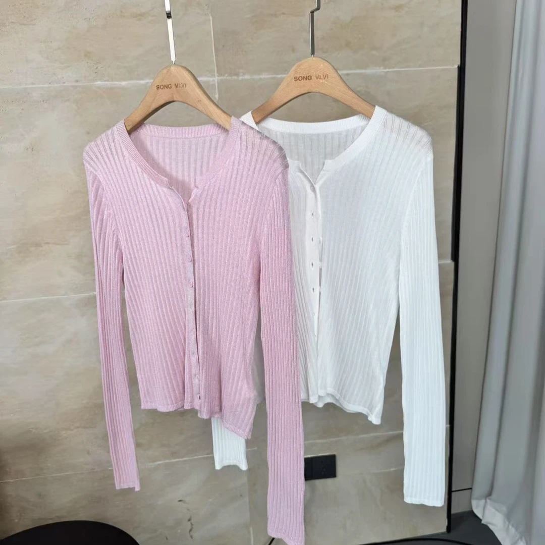 夏季毛针织衫薄款外搭长袖空调衫针织衫衫女装打底上衣