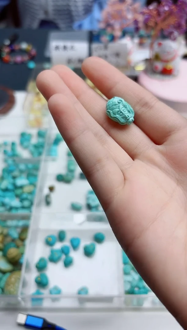 绿松石未镶嵌配饰松石美人鱼配饰*1 GW