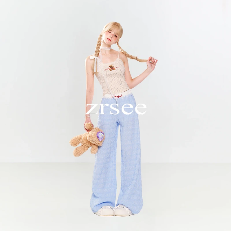 自然涩休闲裤高腰小个子薄款设计感纯色微弹力显瘦百搭夏季百搭