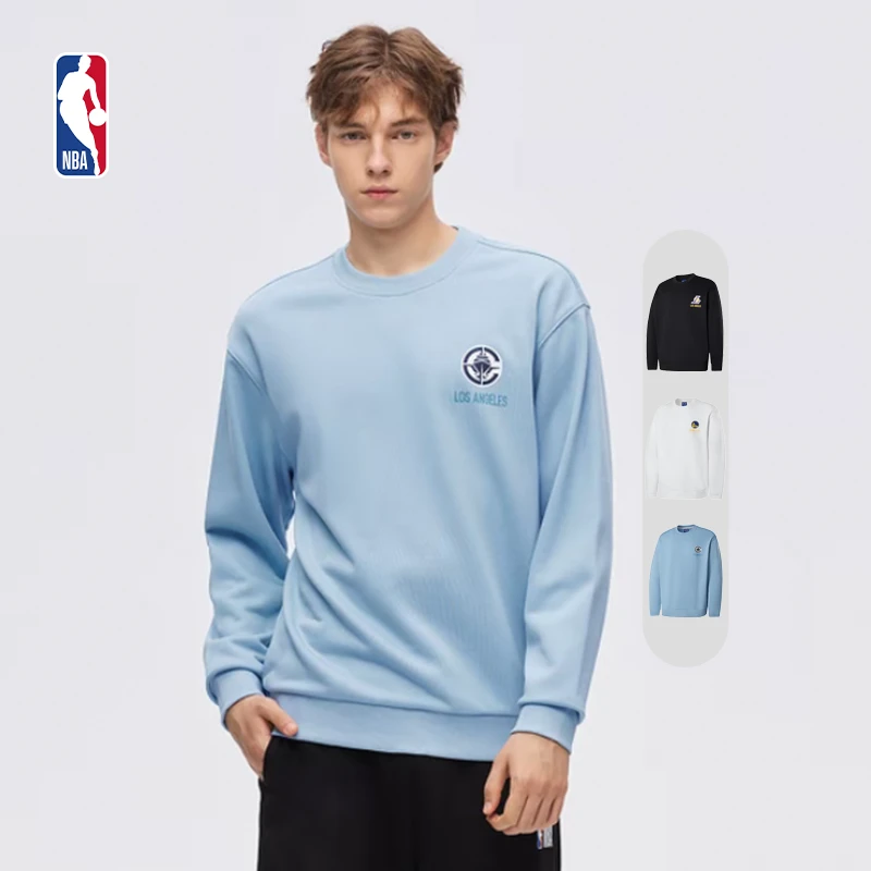 【秋冬新品】NBA官方勇士快船湖人男女同款长袖运动纯色圆领卫衣