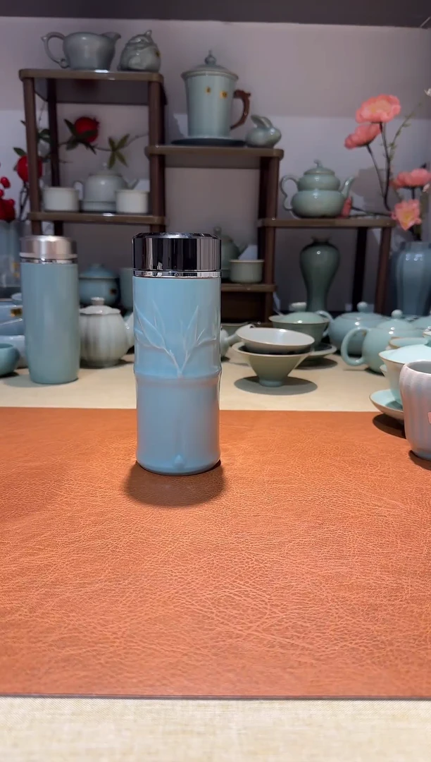 其他竹节保温杯 约230ml 带镜子 仿古釉一级精品一