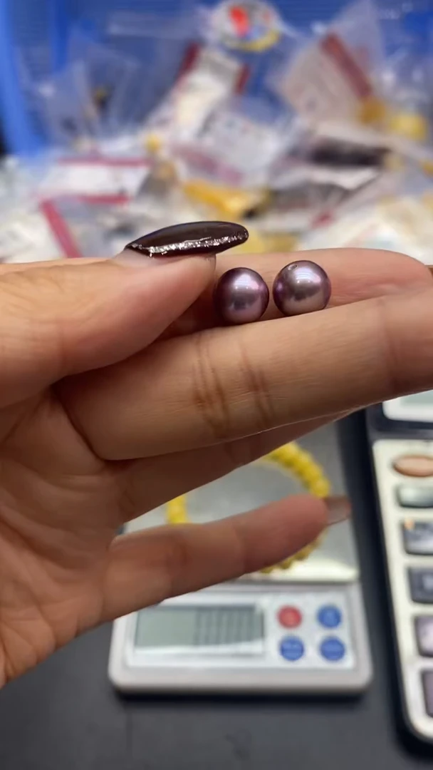 未镶嵌珠宝奇石淡水珍珠1078一对