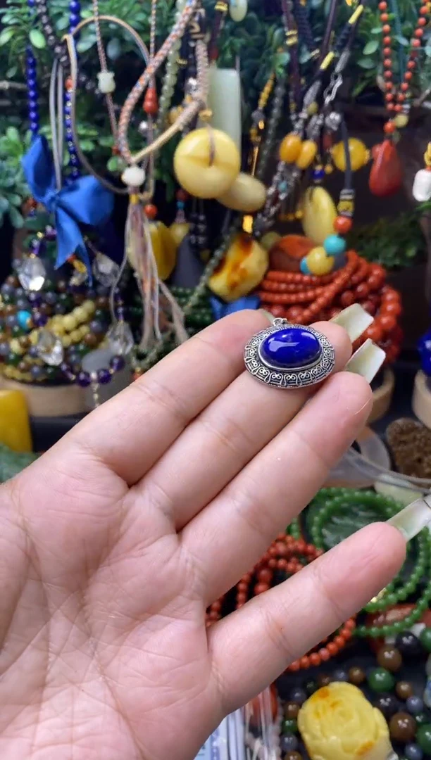 青金石合金颈饰青金石吊坠