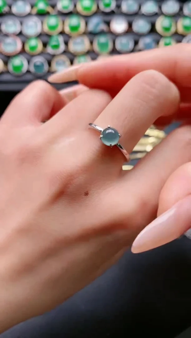 【闪购商品】翡翠戒指银S925镶嵌111111