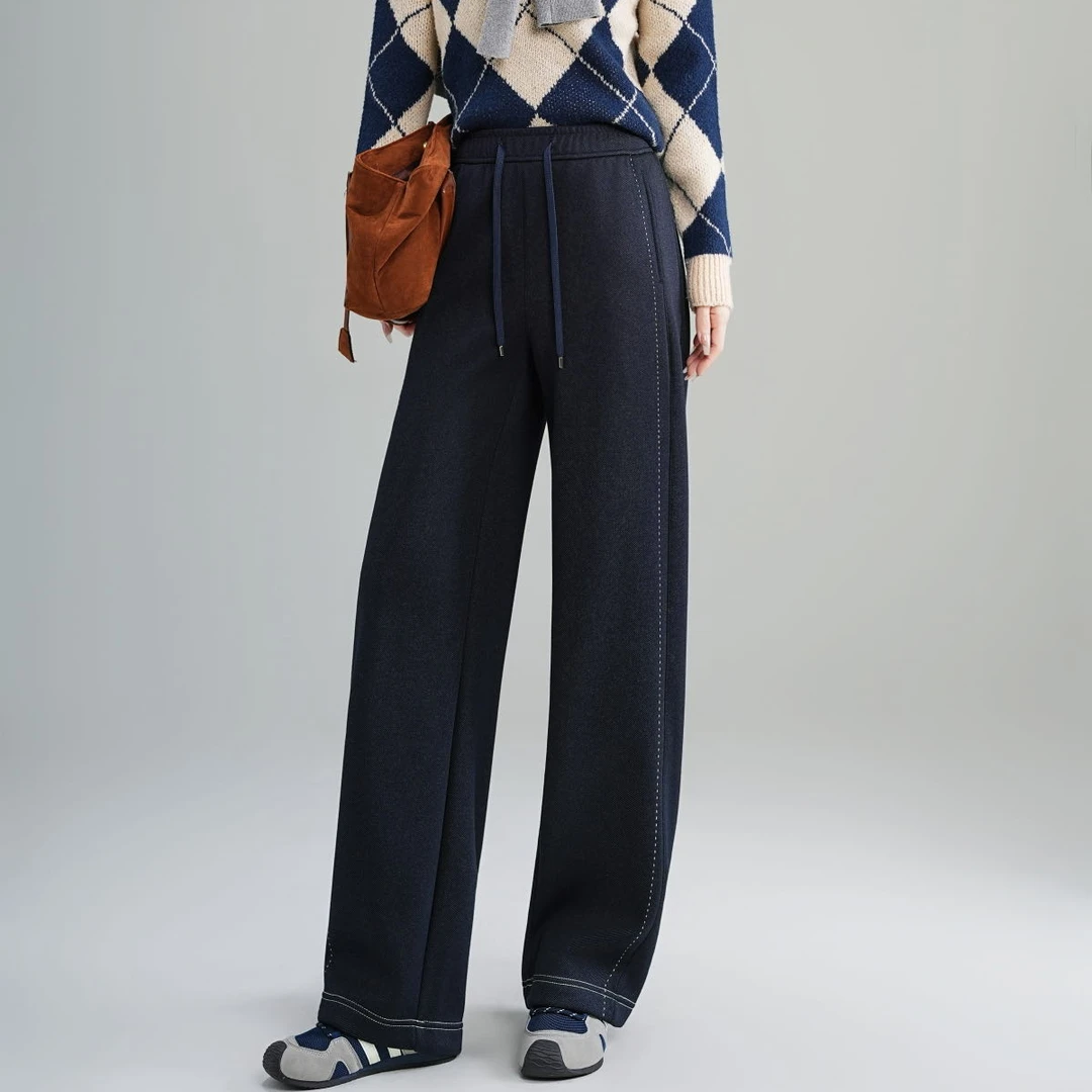 【修容裤3.0】绵羊毛醋酸天丝阔腿牛仔裤7754