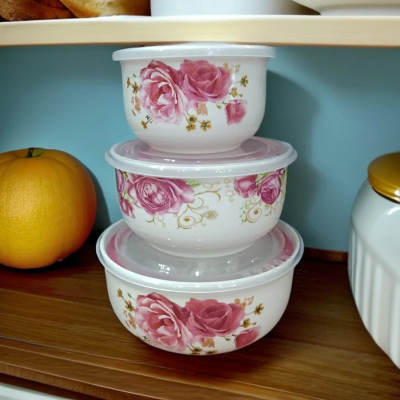 【景宝元陶瓷】景德镇清香玫瑰三件套HJ