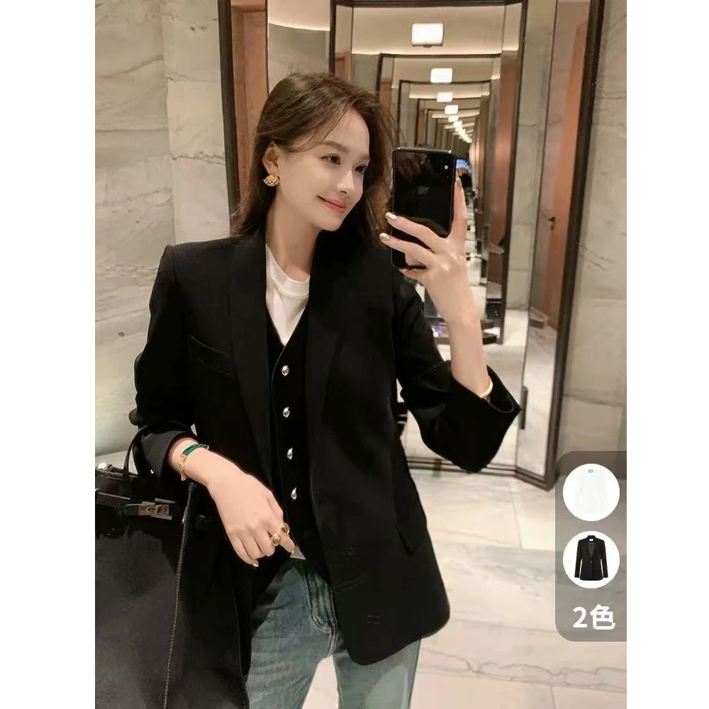 美洋MEIYANG【现货】夏凉二号西装 斜纹青果领垫肩一粒扣西服外套