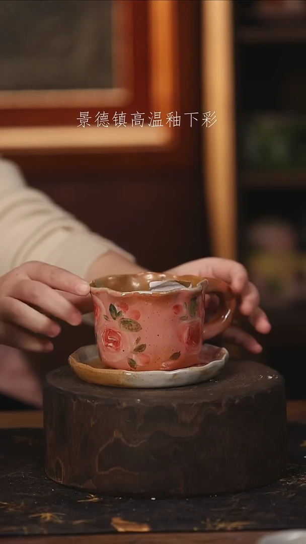 陶瓷景德镇高温釉下手绘陶瓷@L005@