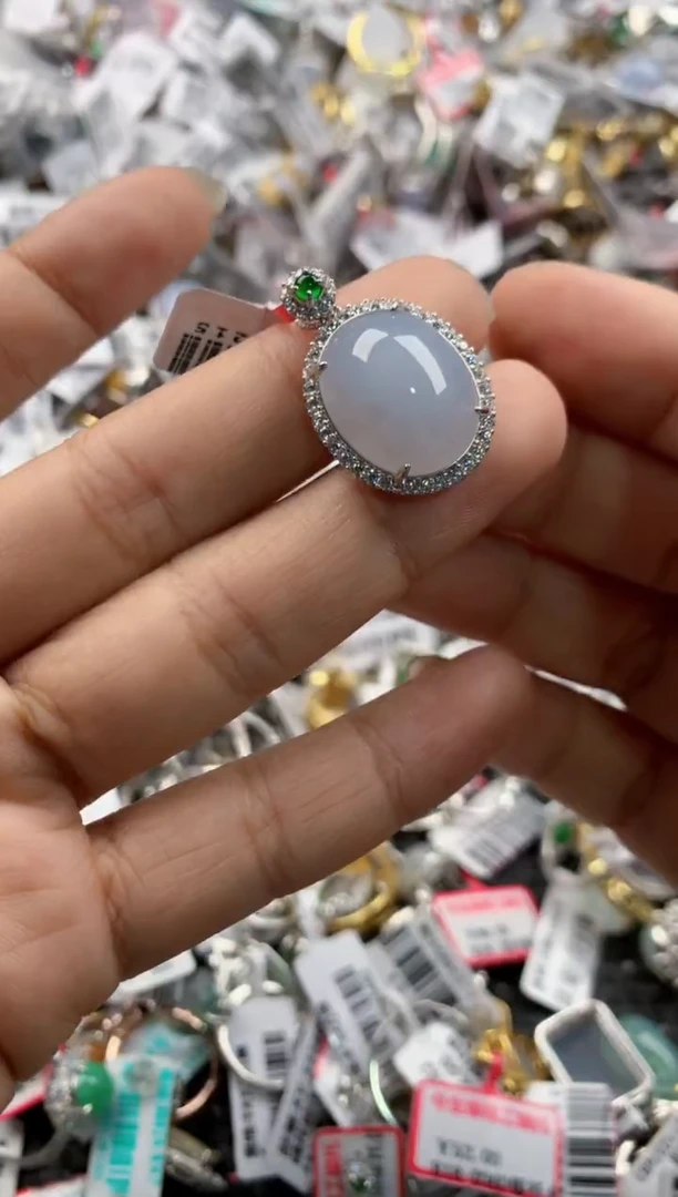 银S925镶嵌戒指翡翠999----9