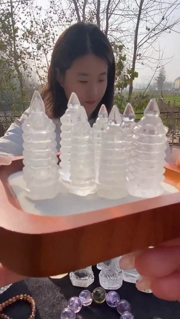 未镶嵌珠宝半成品水晶7层文昌塔小摆件多样性发其一19.9