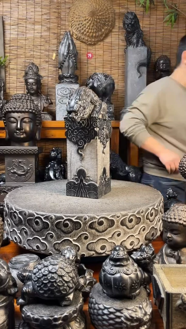 石材40吸水兽立柱天然青石雕刻