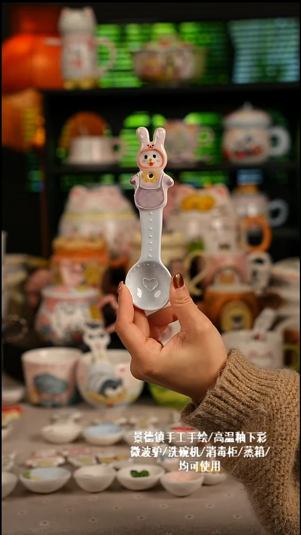 陶瓷无盖款景德镇高温釉下彩纯手绘创意瓷