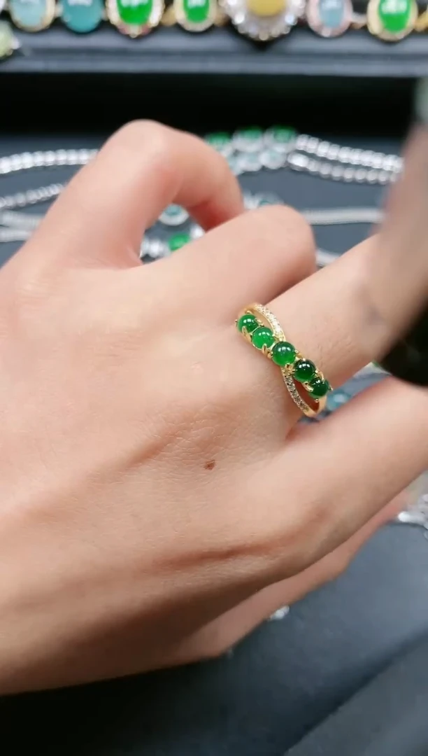 翡翠戒指银S925镶嵌11111