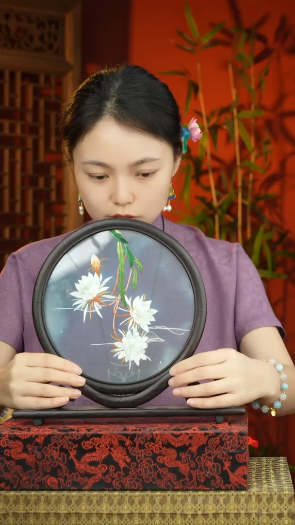 刺绣非遗苏绣纯手工双面绣摆件