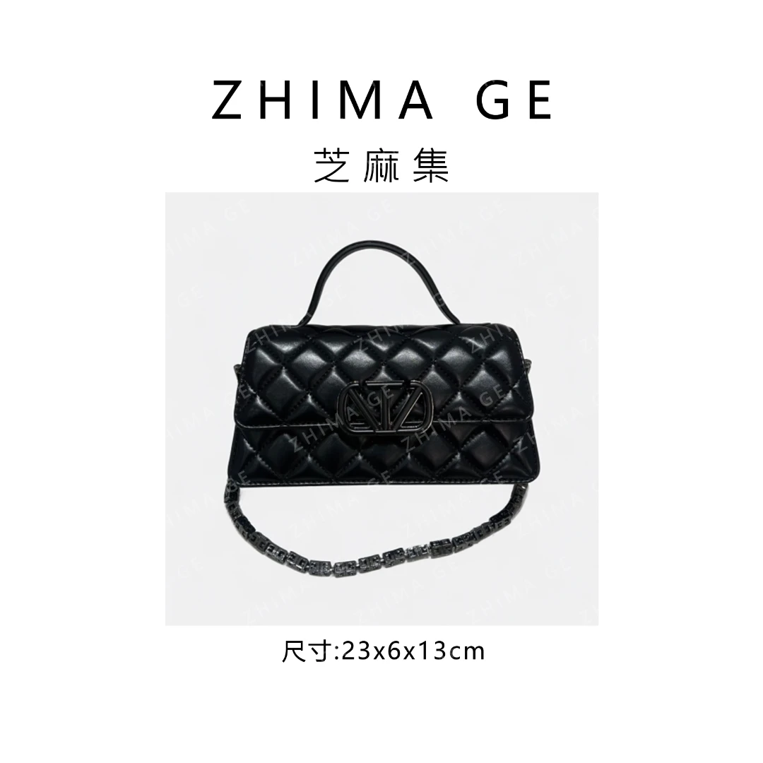 芝麻集】ZT-95001-黑色.百搭小众腋下斜跨轻奢女包