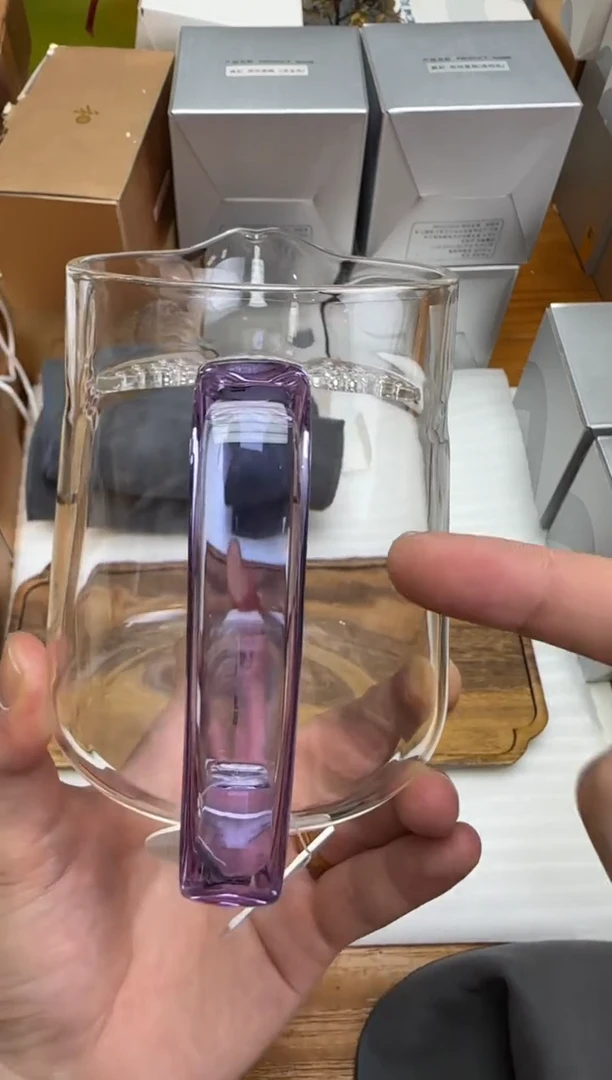 玻璃手工艺品风谜金标新月茶器浅紫