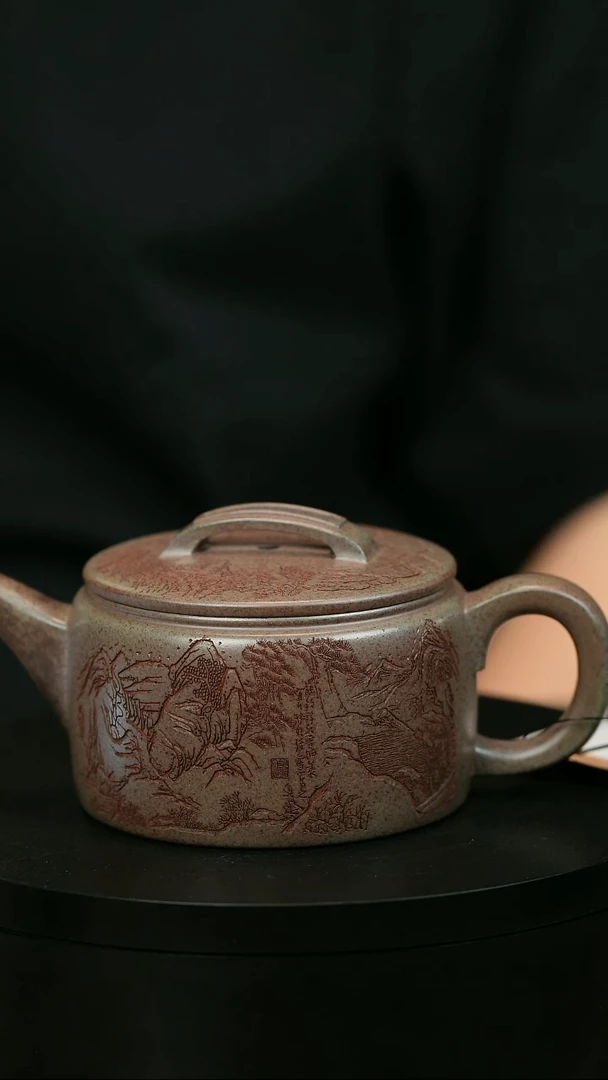 茶壶紫砂岁**味H2180李琴山水汉瓦