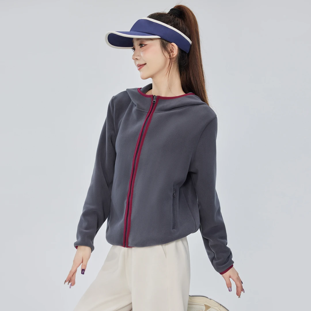 【3号】J34811RY奥利绒连帽保暖秋冬休闲外套女款百搭运动外套LJ