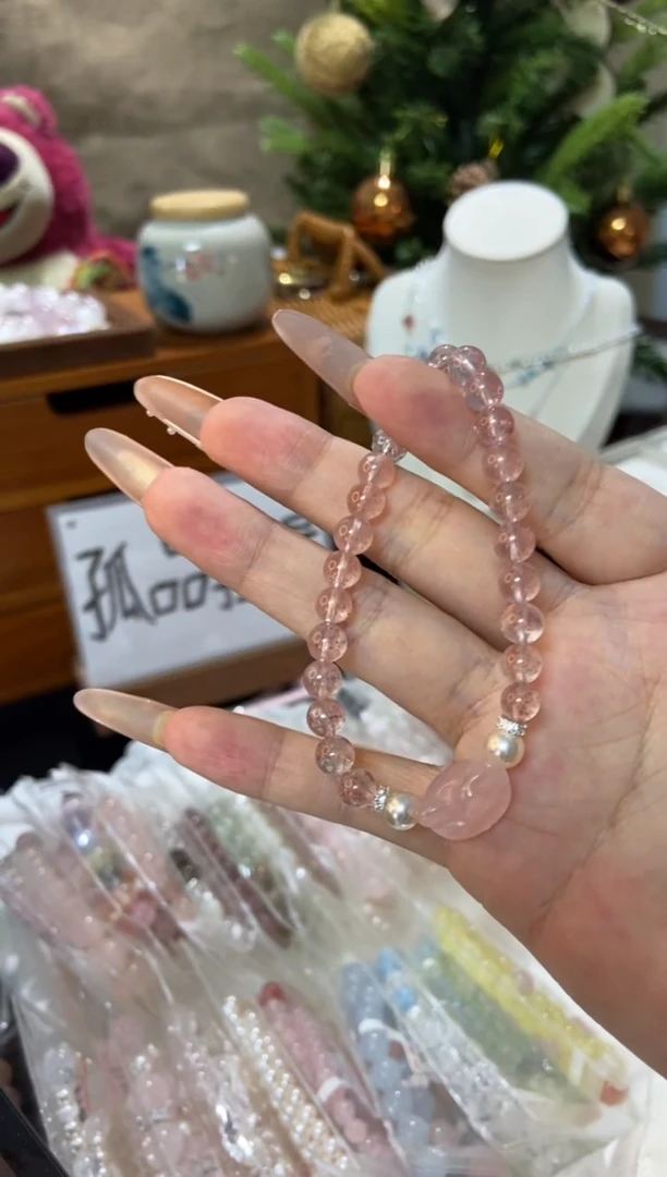 水晶手串未镶嵌孤品捡漏均匀瑕疵介意勿拍