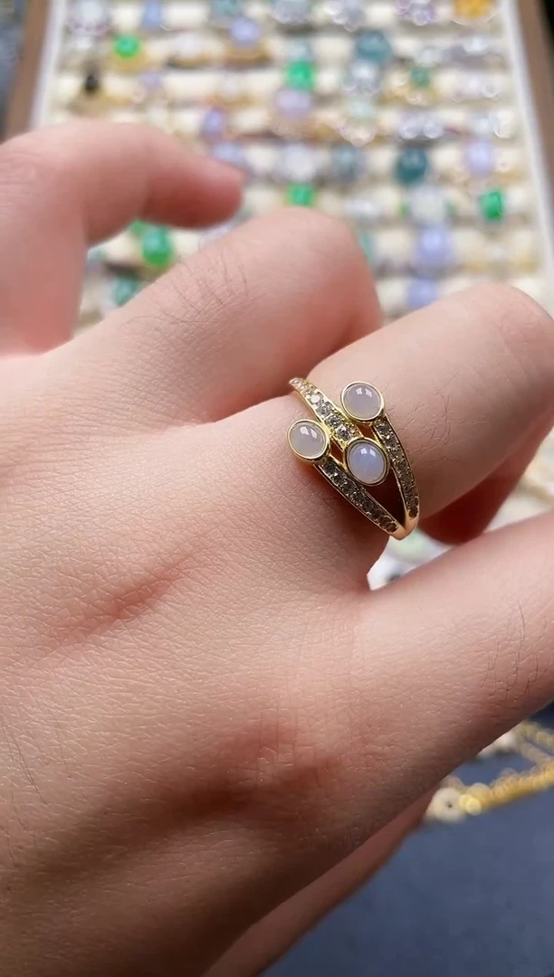 银S925镶嵌戒指翡翠1