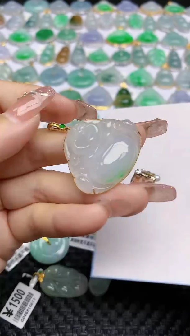 【闪购商品】翡翠颈饰18K金镶嵌天然A货翡翠 110