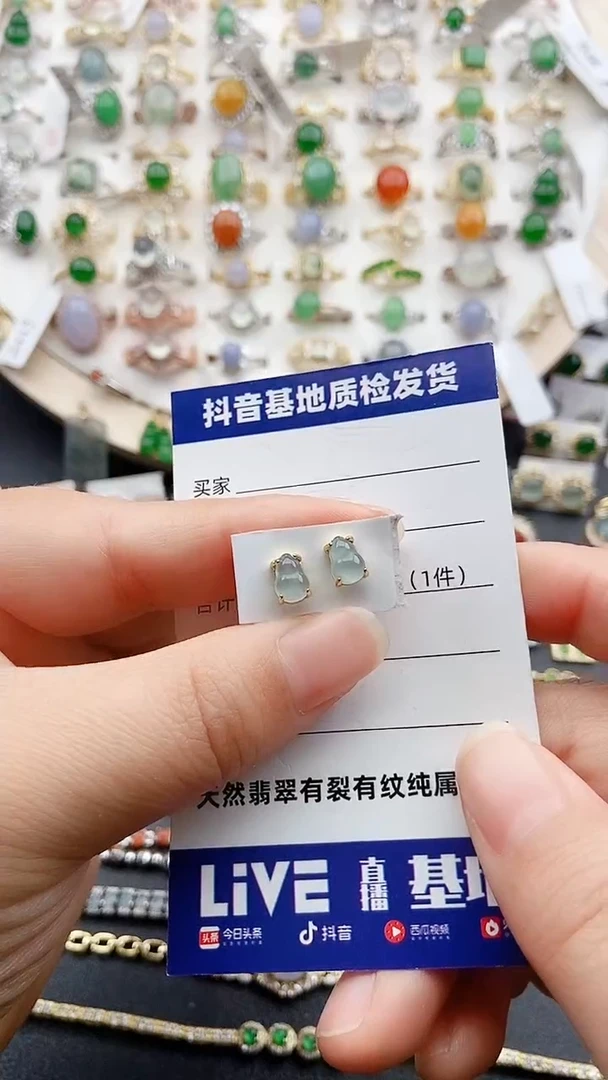 【闪购商品】翡翠耳饰银S925镶嵌1111