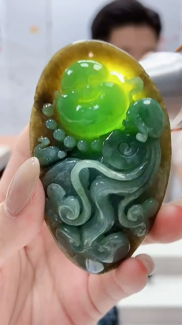 未镶嵌定制翡翠4917lr-毛货挂件61