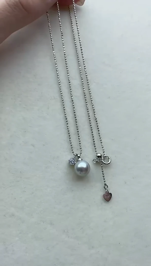 银S925镶嵌海水珍珠套链72