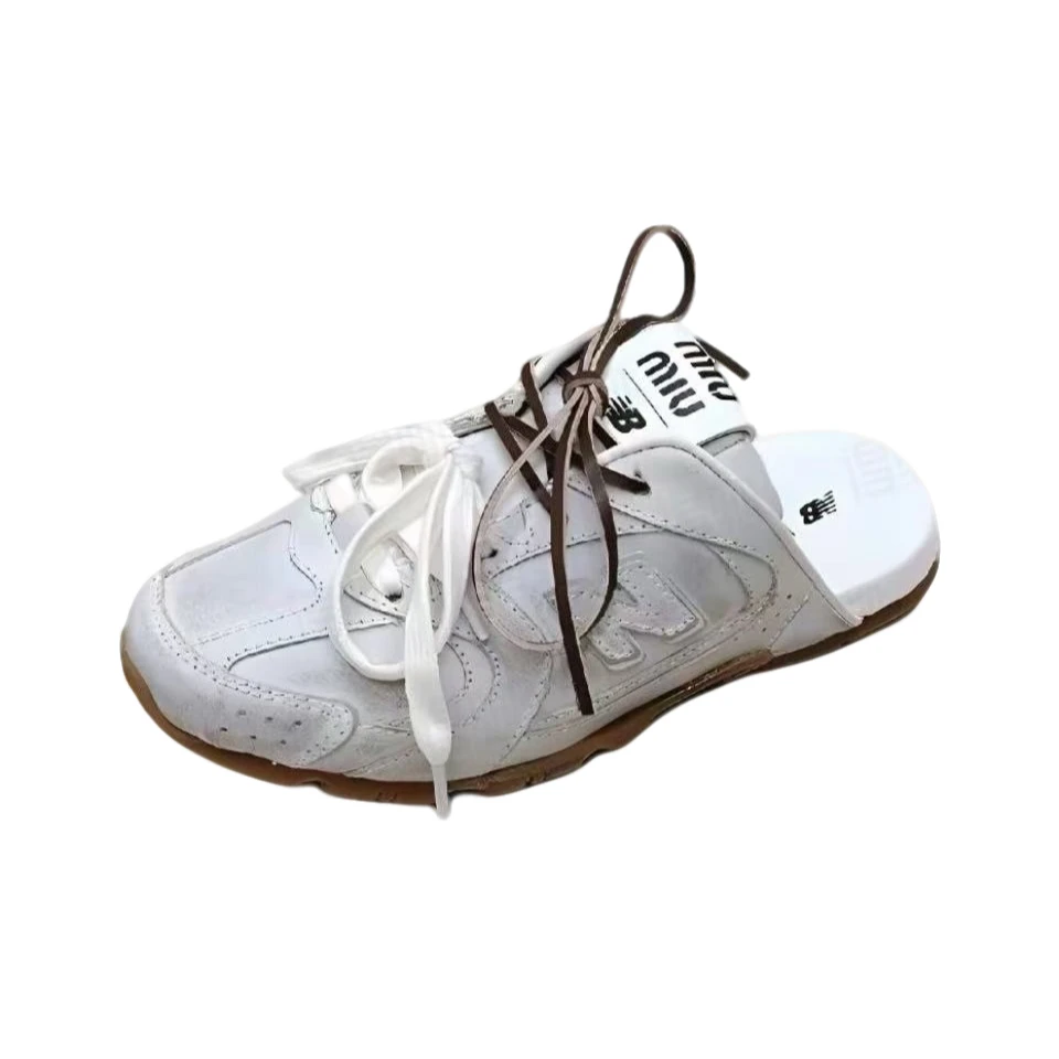 全新未使用 MIU MIU/缪缪 娜娜专属New Balance 联名半拖 白色 38