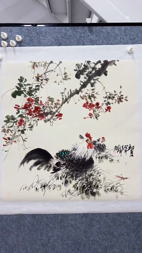国画李文峰四尺斗方花鸟