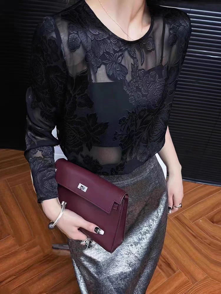 2025蕾丝高定复古气质洋气中式法式手剪花时尚百搭上衣