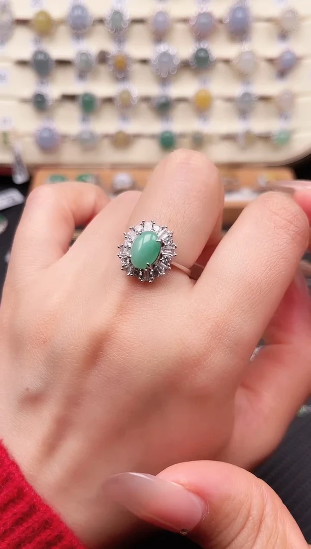 【闪购商品】翡翠戒指银S925镶嵌戒指