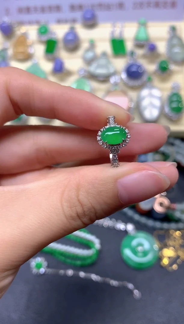 翡翠戒指18K金镶嵌戒指|2980+298