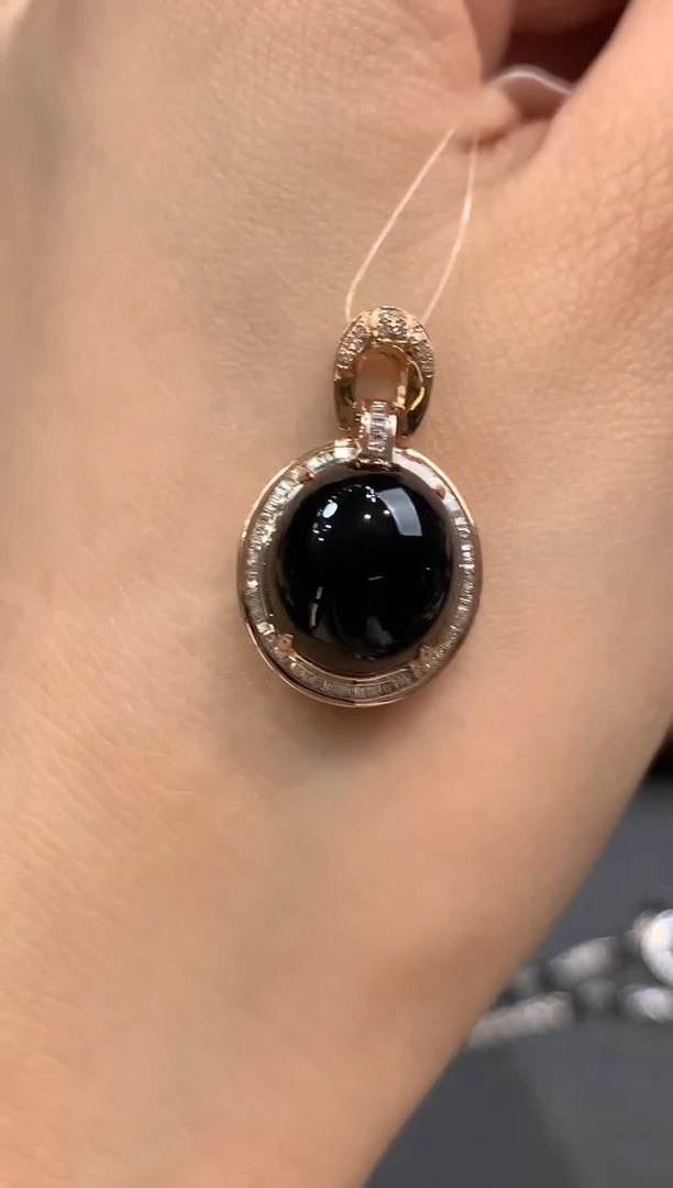 吊坠(不含链)18K金镶嵌翡翠q88