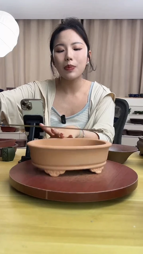 紫砂花盆浅草紫砂花盆微瑕