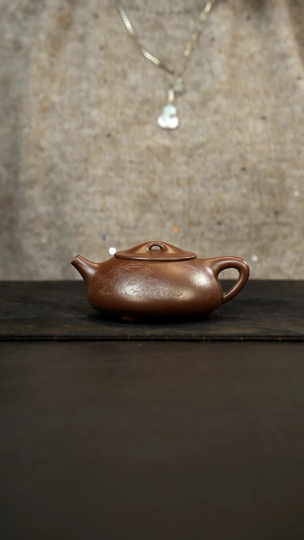 茶壶紫砂柴烧满瓢底槽青200cc