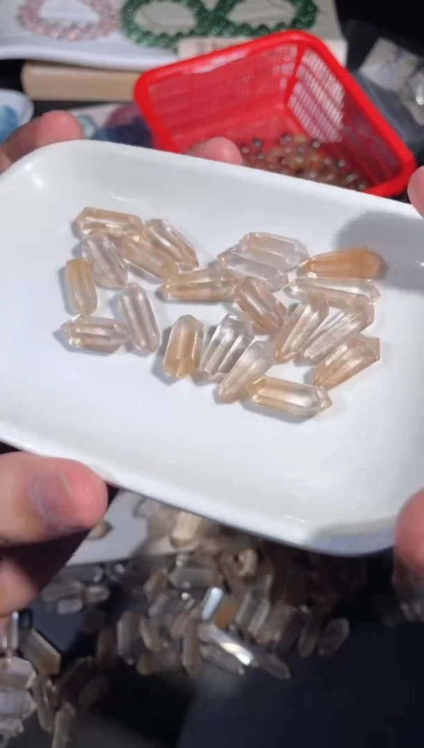 水晶珠宝半成品未镶嵌【B12】兔毛双尖多样性随1颗