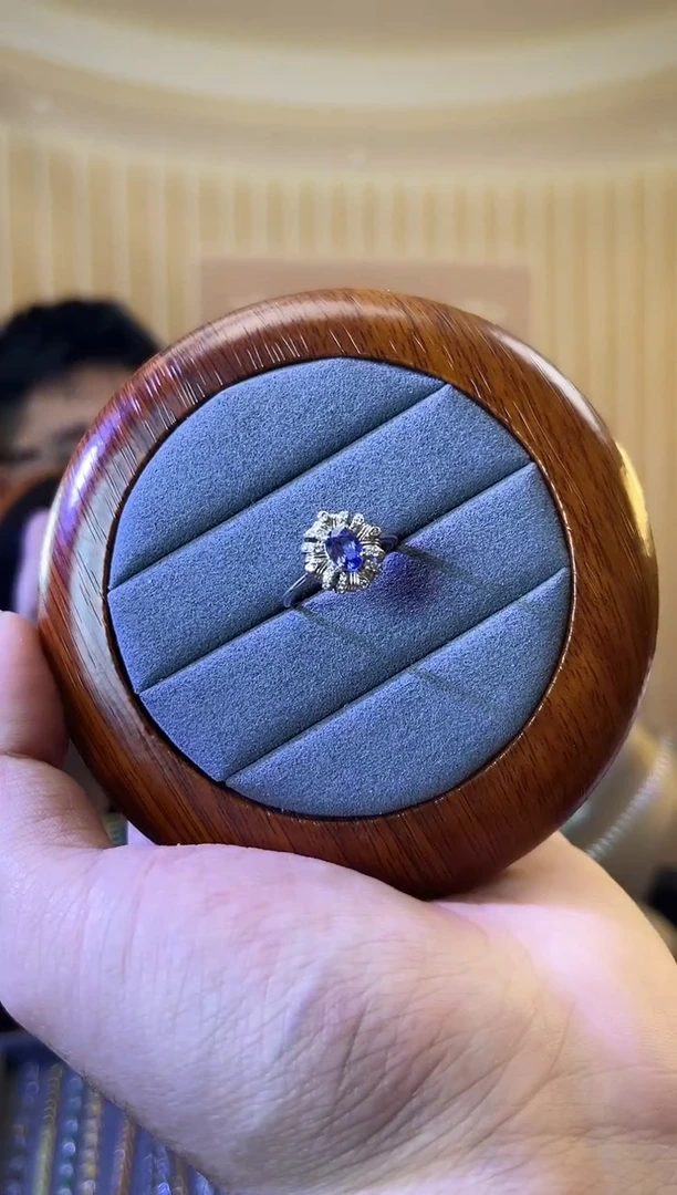 银S925镶嵌戒指坦桑石坦桑石拍4份