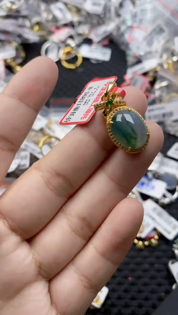 翡翠戒指银S925镶嵌1414      5