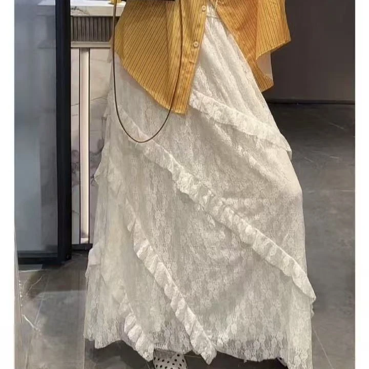 大码复古风蕾丝半身裙