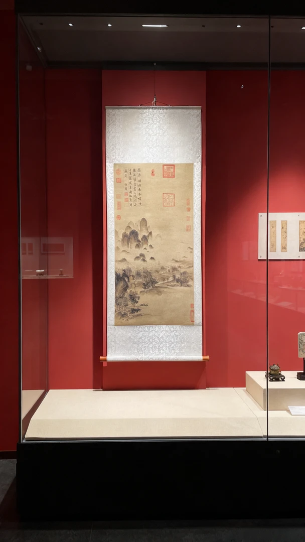 宋·赵佶·《溪山秋色》·鎏金挂轴超清复刻·160*55·居家装饰·扶摇